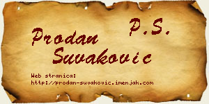 Prodan Šuvaković vizit kartica